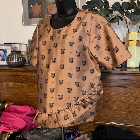 Scotch & Soda Brown Patterned Shirt with Ruffle Detail - Picture 9 of 13